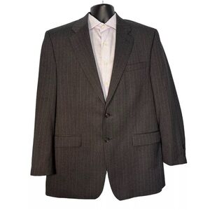 Lauren Ralph Lauren Men's 2 Button Wool Blazer Size 44L Gray Striped